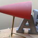 Lampe cocotte rouge années 50