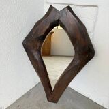 Brutalist wooden mirror 1900