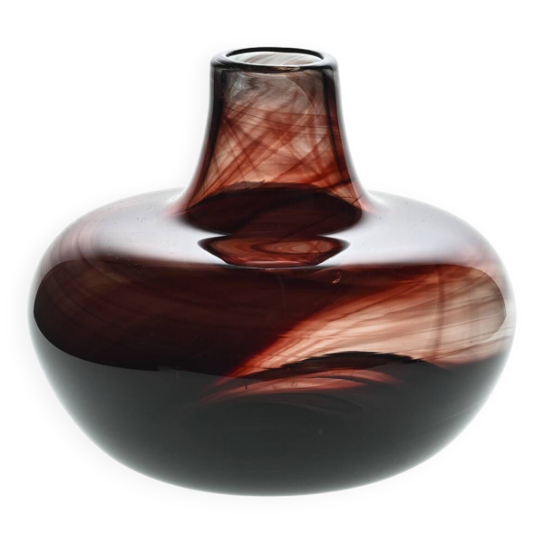Vase en verre soufflé par Claude Morin, 1979