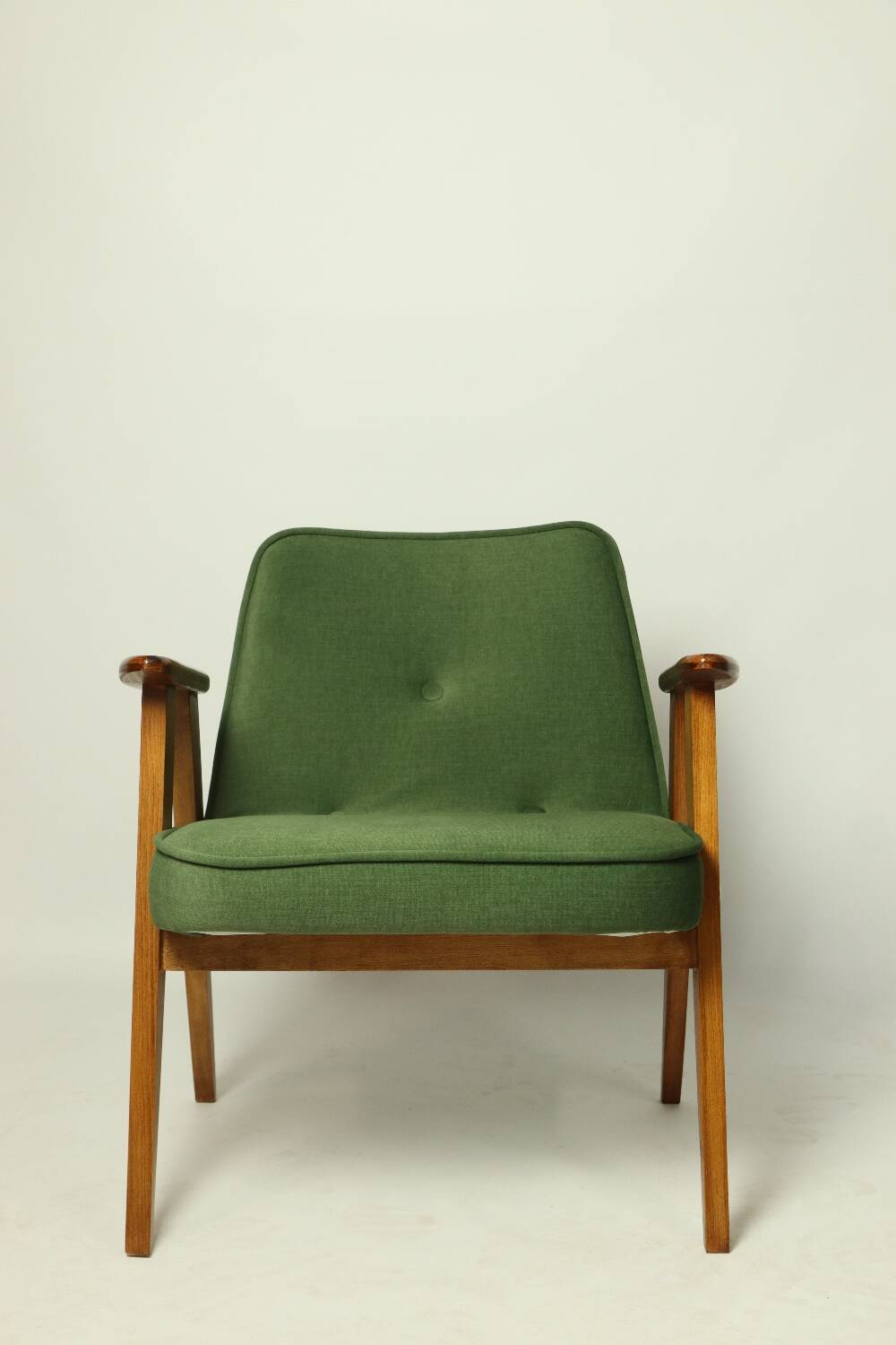 Fauteuil vintage en velours d'herbe verte chaise en bois salon