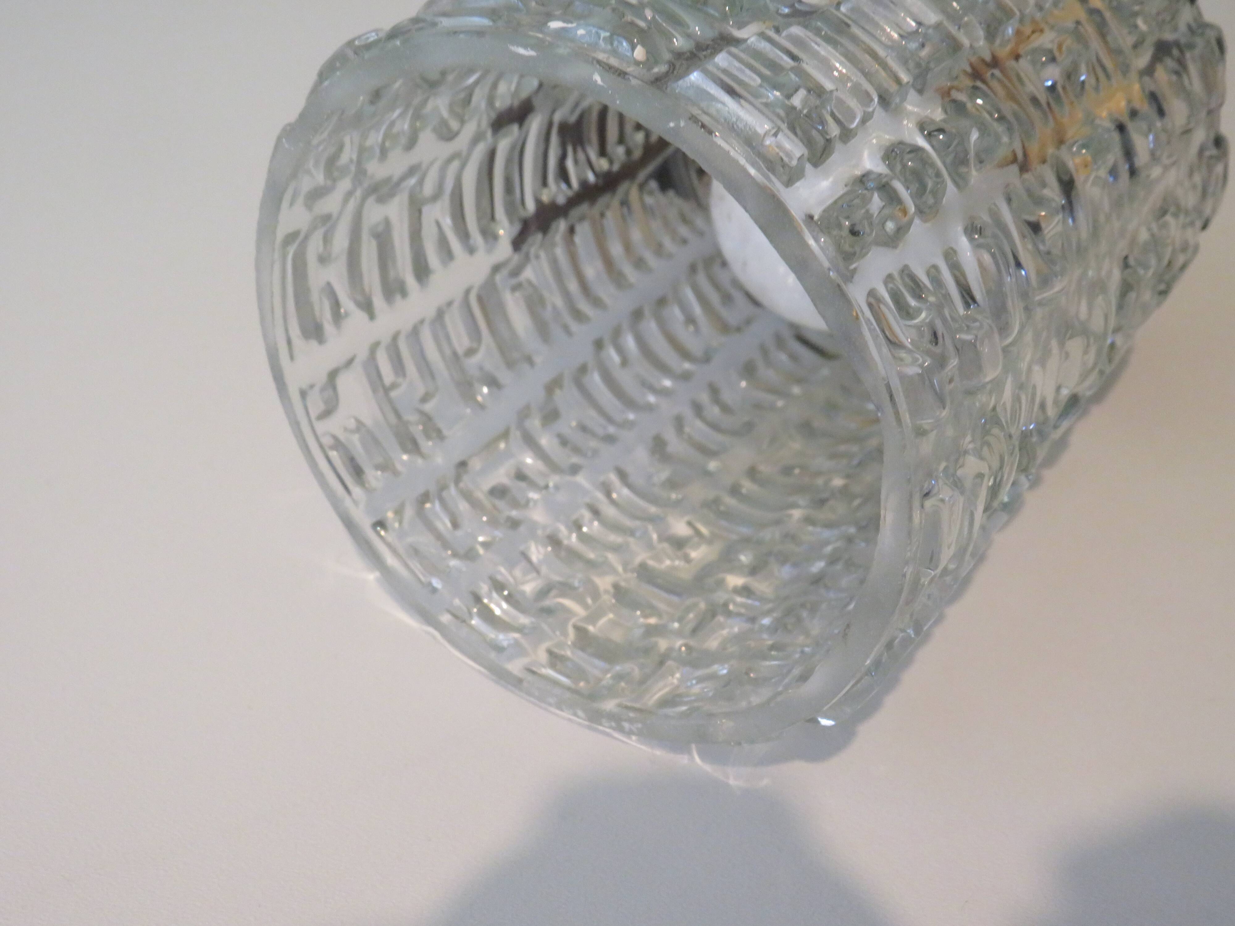 Vintage wall lamp in teak and glass relief Belgium 1970