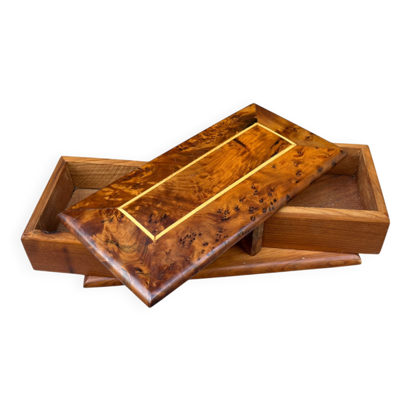 Boîte à bijoux marocaine en bois de thuya - coffret à bijoux bohème chic — Beyit