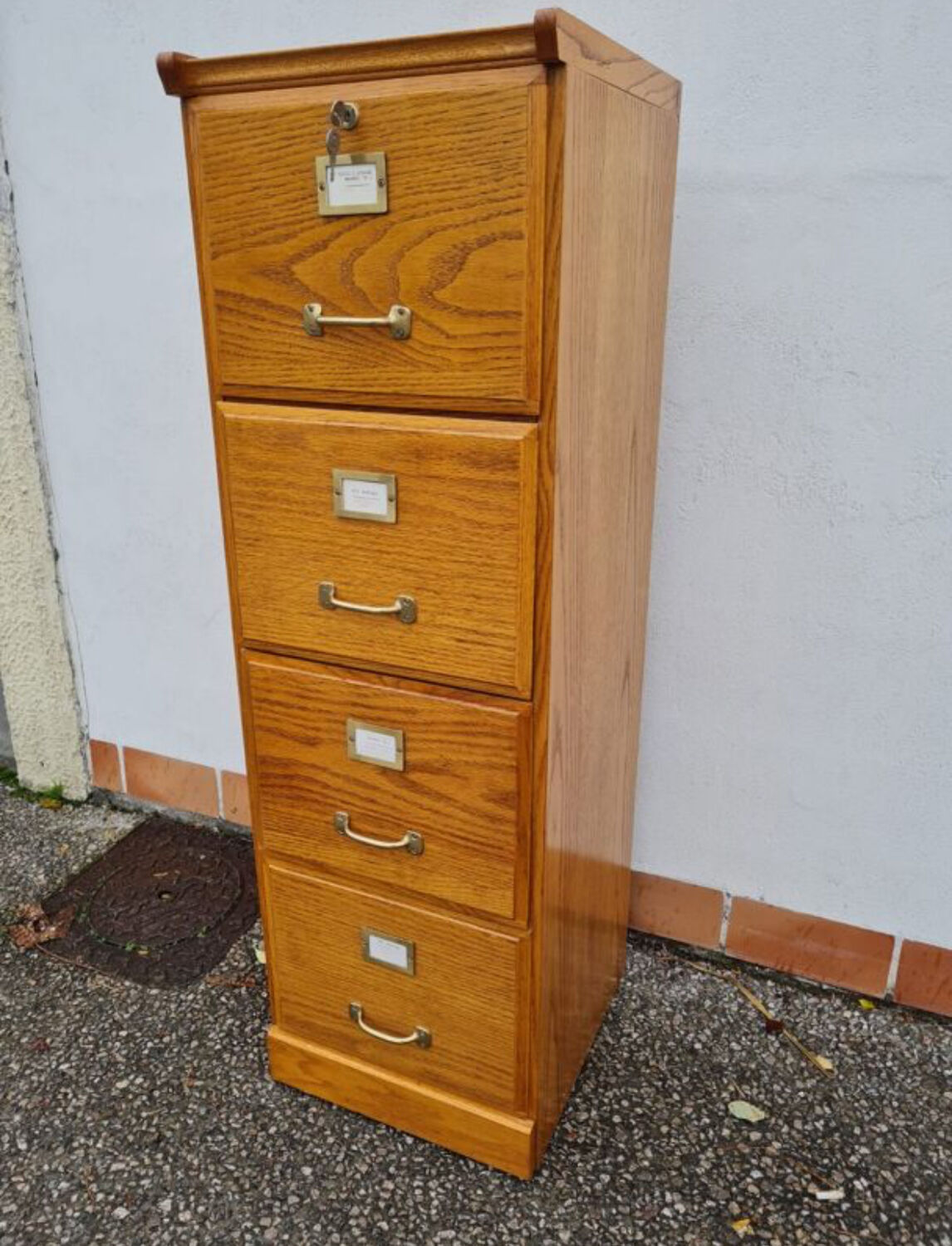 Meuble classeur en chêne des années 60