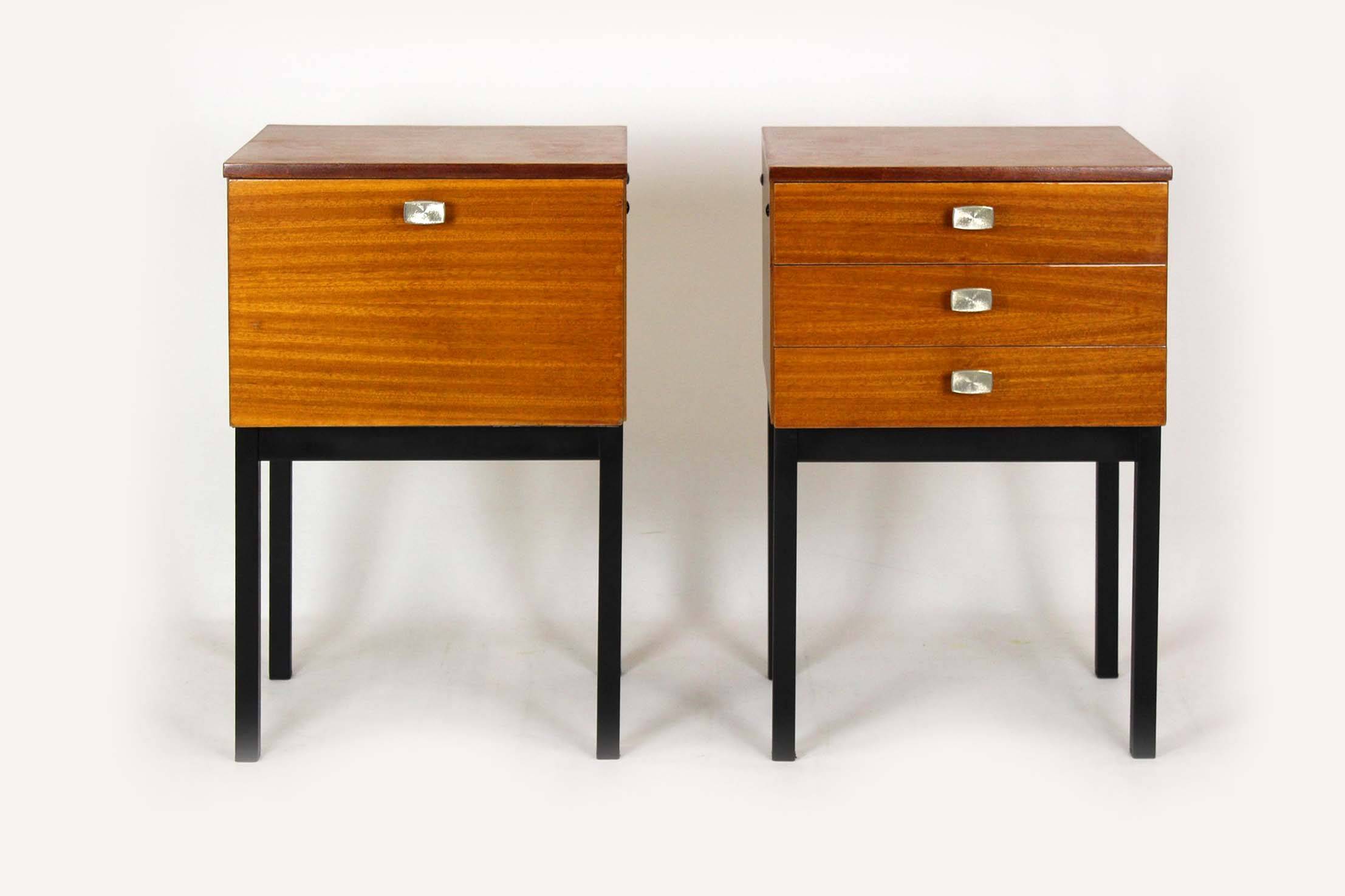 Mid-Century Modern Czechoslovakian Mahogany Nightstands by Up Závody, 1970s