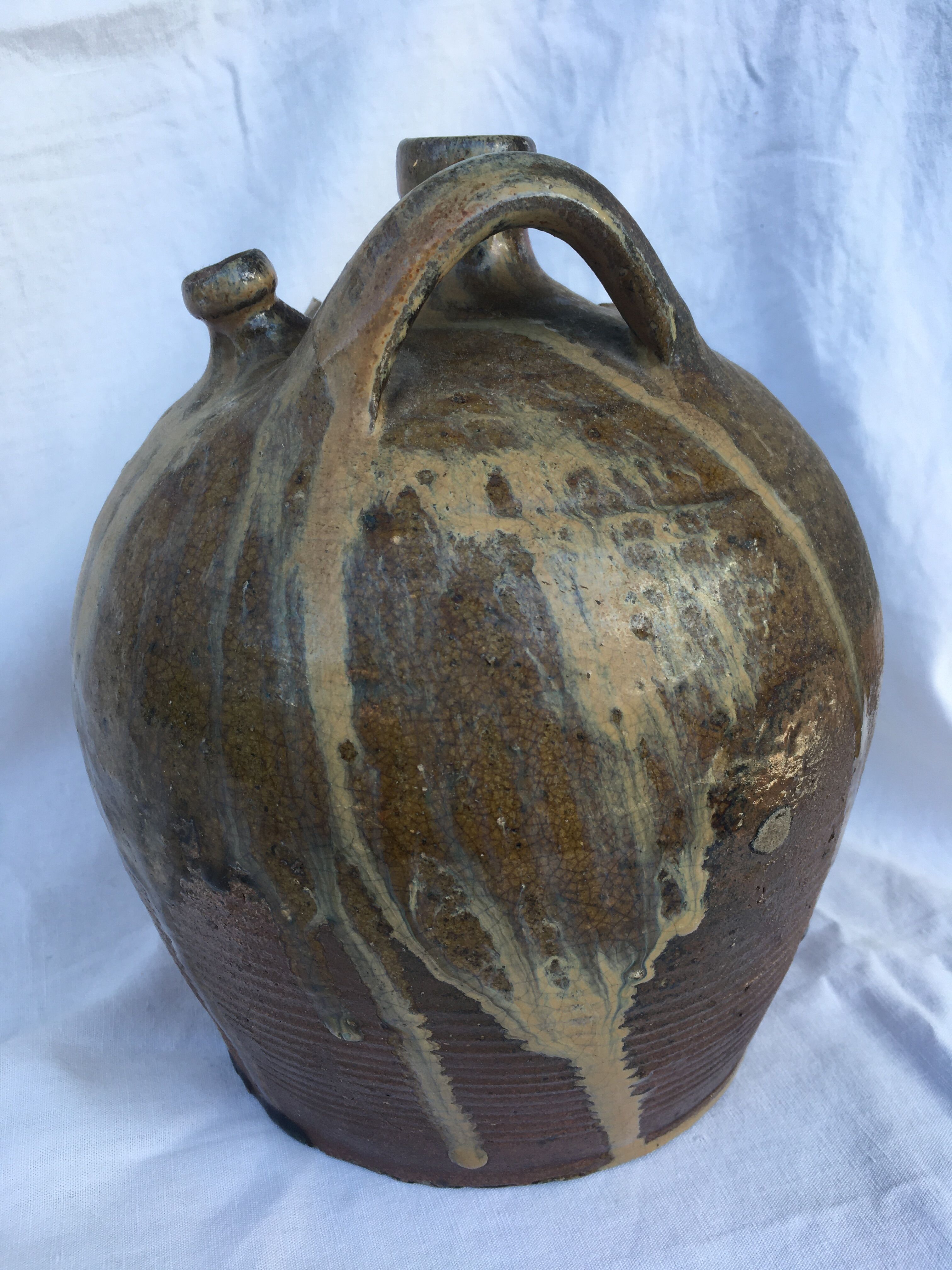 Oil jar in glazed stoneware