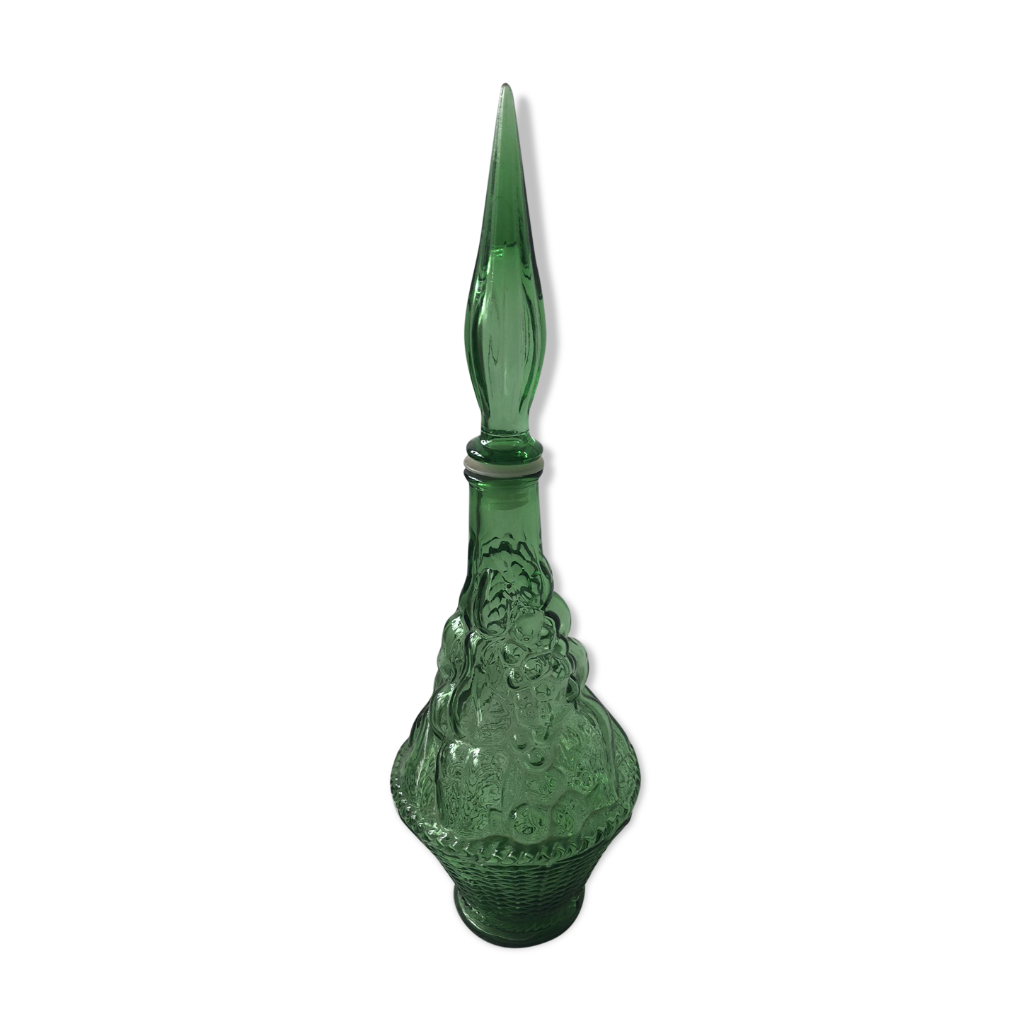 Italian green glass carafe