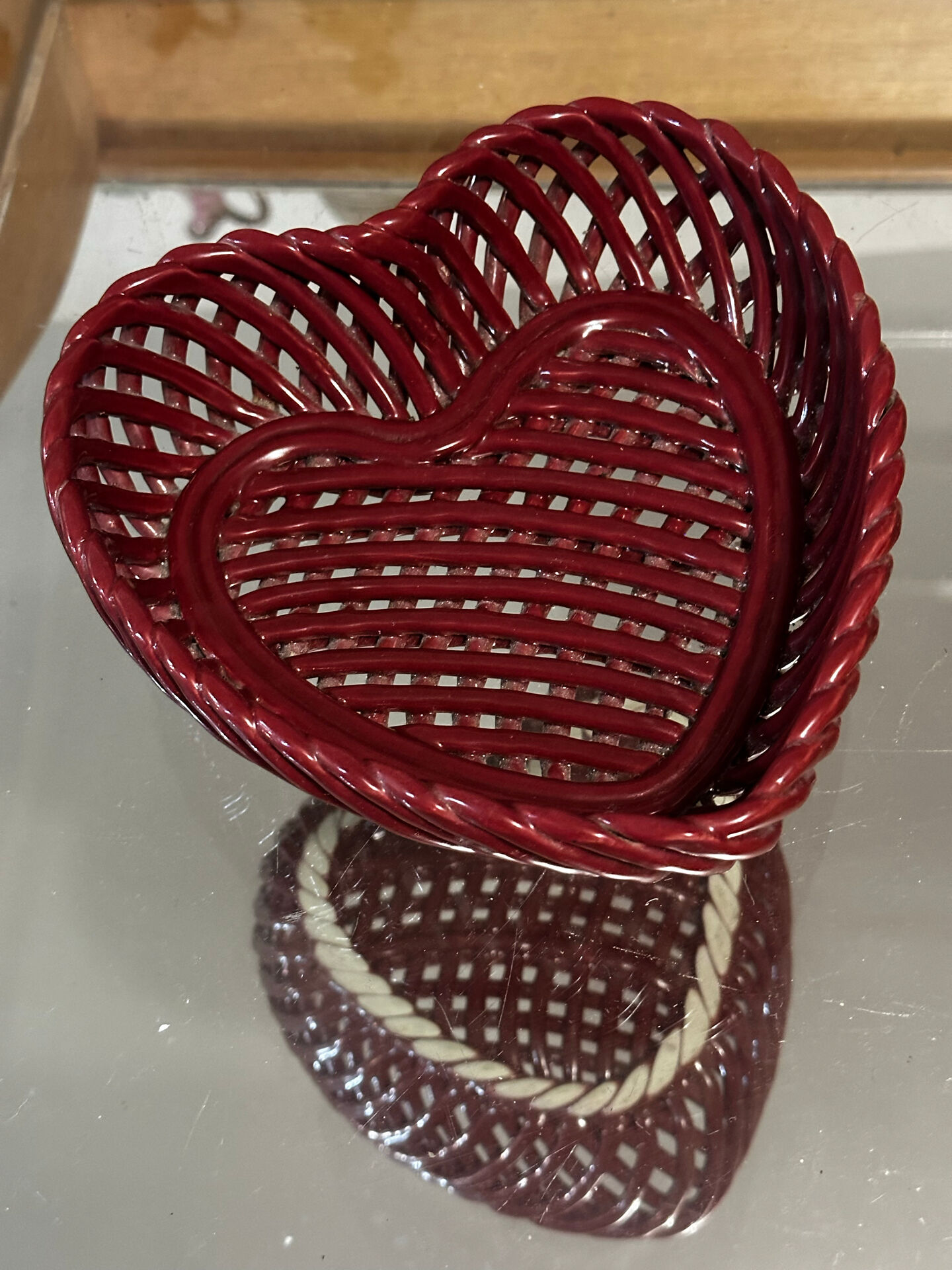 Empty Heart Pocket / Woven Ceramic Centrepiece - 1950s style