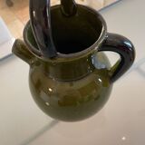 Pitcher in Provence khaki varnished clay signature Camares