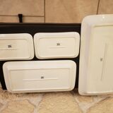 Set of 4 rectangular vintage orange dishes