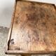 Old primitive wooden tripod pedestal table