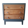 Commode atypique gris bleu et bois