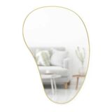 Pear mirror in golden brass 100% handmade