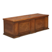 Antique walnut chest with maple inlays, Italy, 18th century.