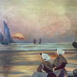 Tableau ancien bord de mer
