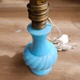 Pied de lampe en opaline turquoise