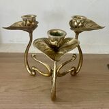 Art Nouveau style chandelier in solid brass