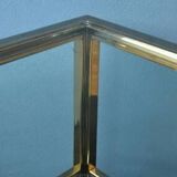 Table basse de style moderniste, style Romeo Rega en laiton et chrome