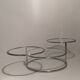 Milo Baughman style coffee table, swivel trays, chrome and glass, 1970s