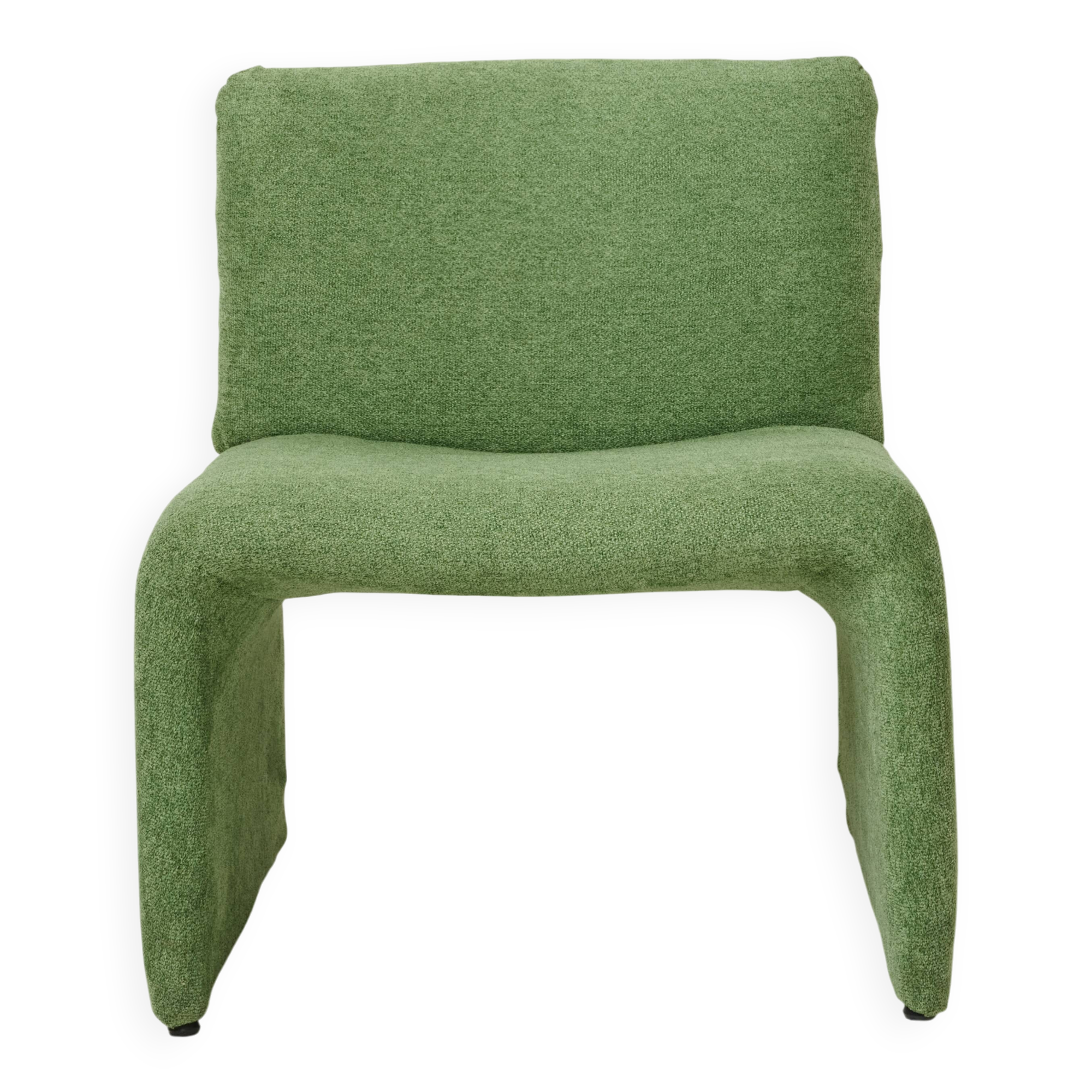 Green velvet armchair, 1970