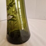 Pair of Enameled Glass Vases with Dragonflies. Unsigned Legras