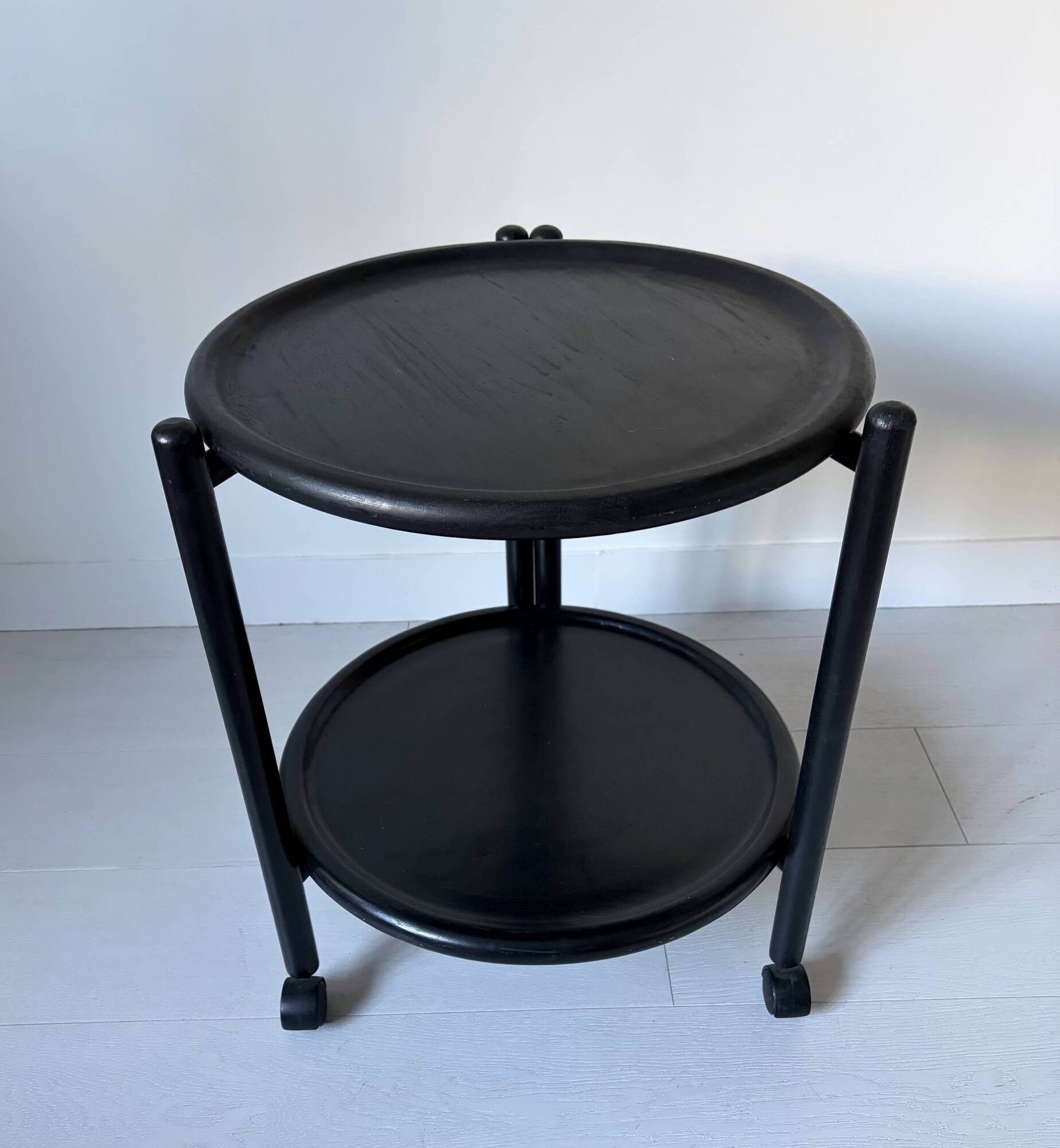 Bar cart from the 60s-70s in its factory black version, attributed to Jens Quistgaard.