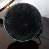 Lampe de notaire banquier ancienne laiton et marbre vert années 50 -