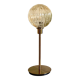 Table lamp with an antique golden streaked globe and a golden foot