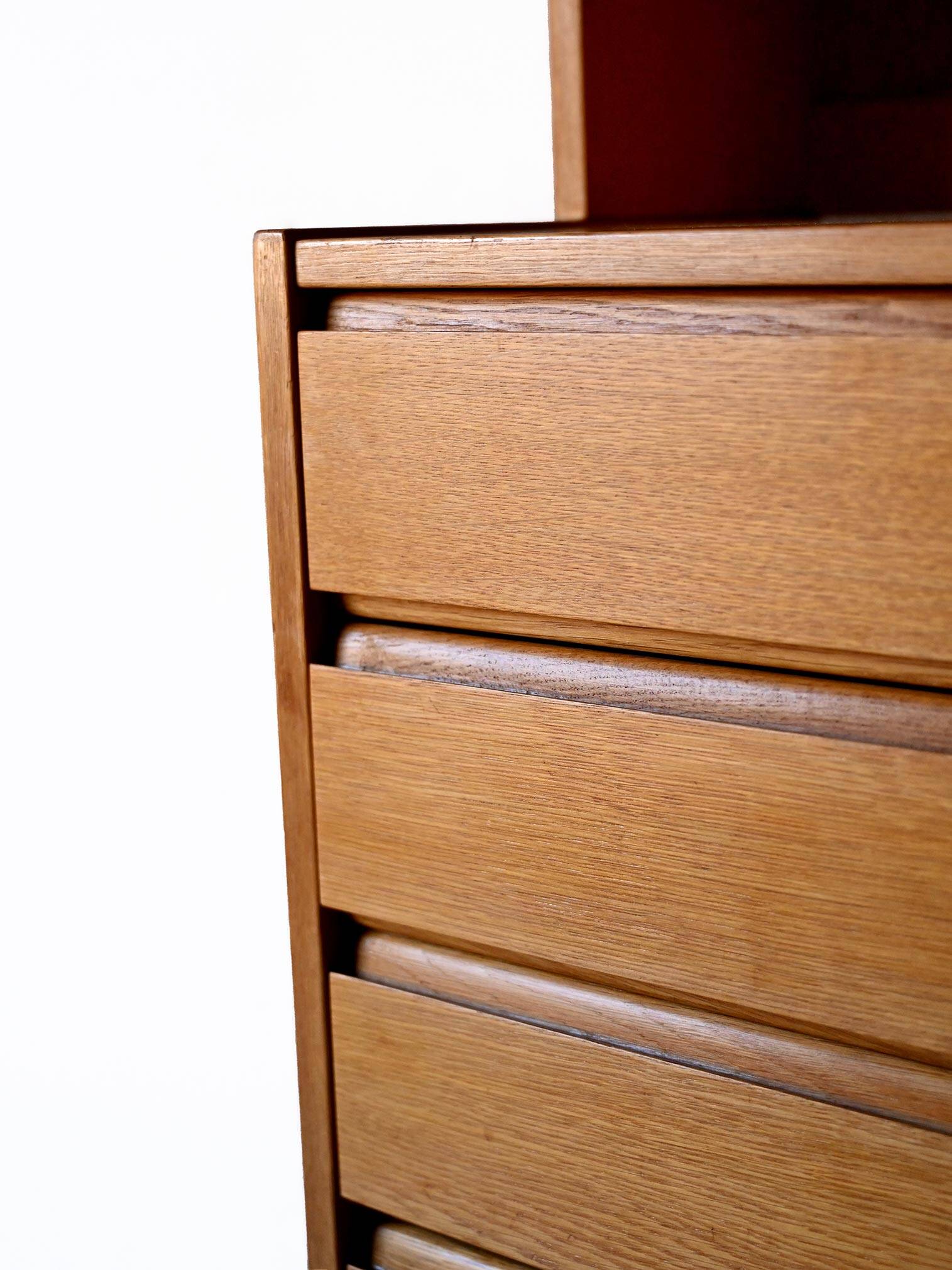 Scandinavian oak bookcase cabinet