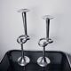 Pair of XL knotted candlesticks in aluminum, Italy, 1980