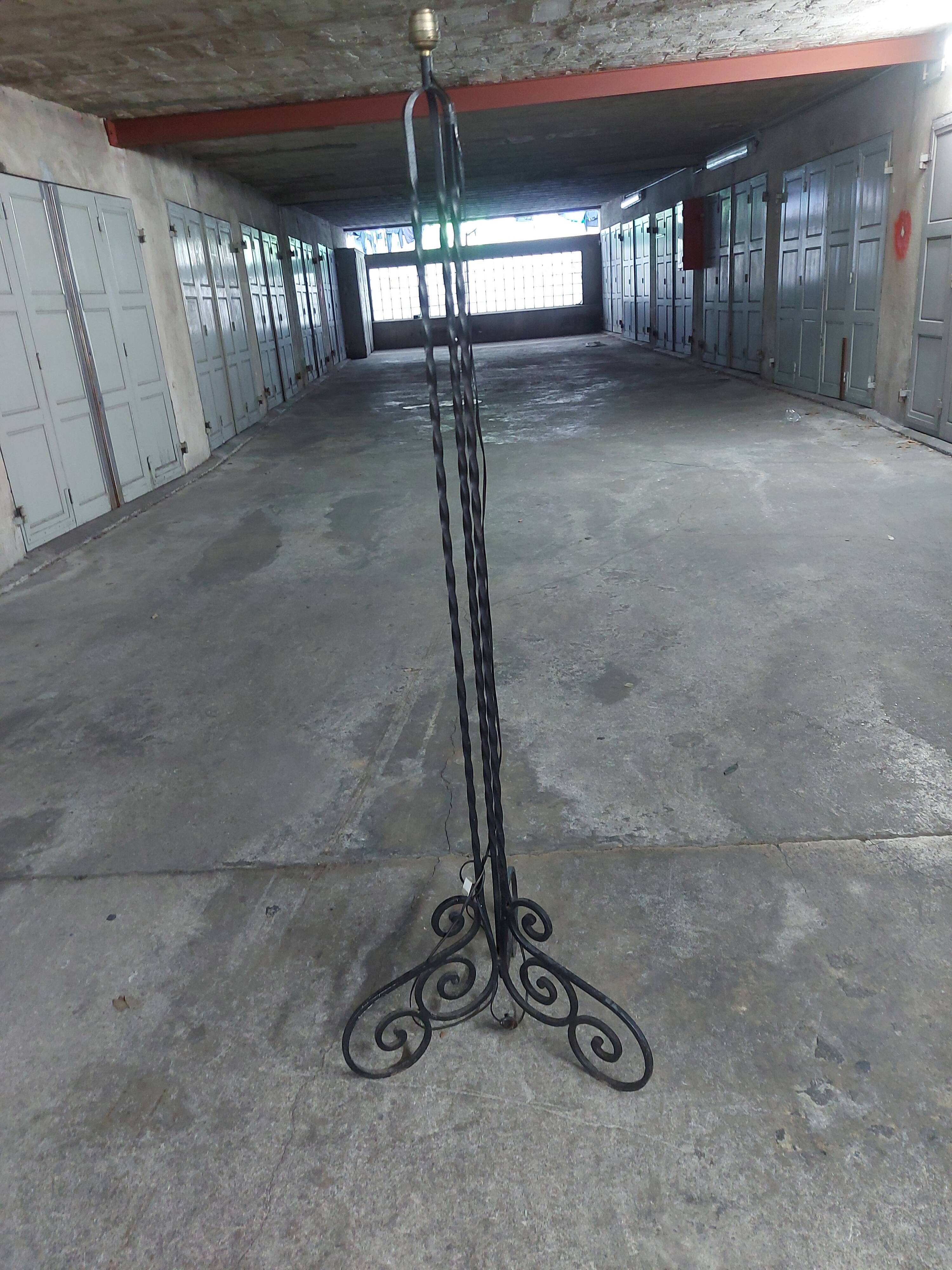 Vintage wrought iron floor lamp