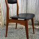 Four teak and black sky chairs, Scandinavian spirit, vintage, 60s