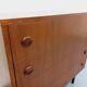 Vintage Scandinavian style chest of drawers in teak and black metal from the 60s