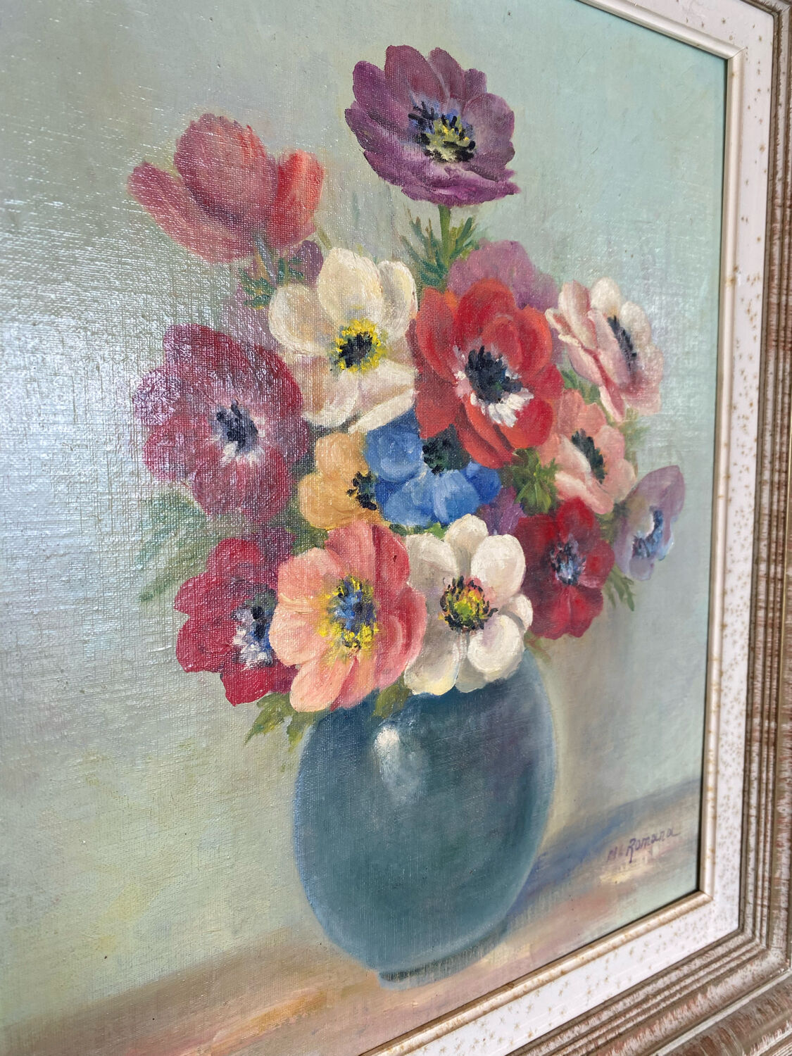 Oil on canvas "anemones"