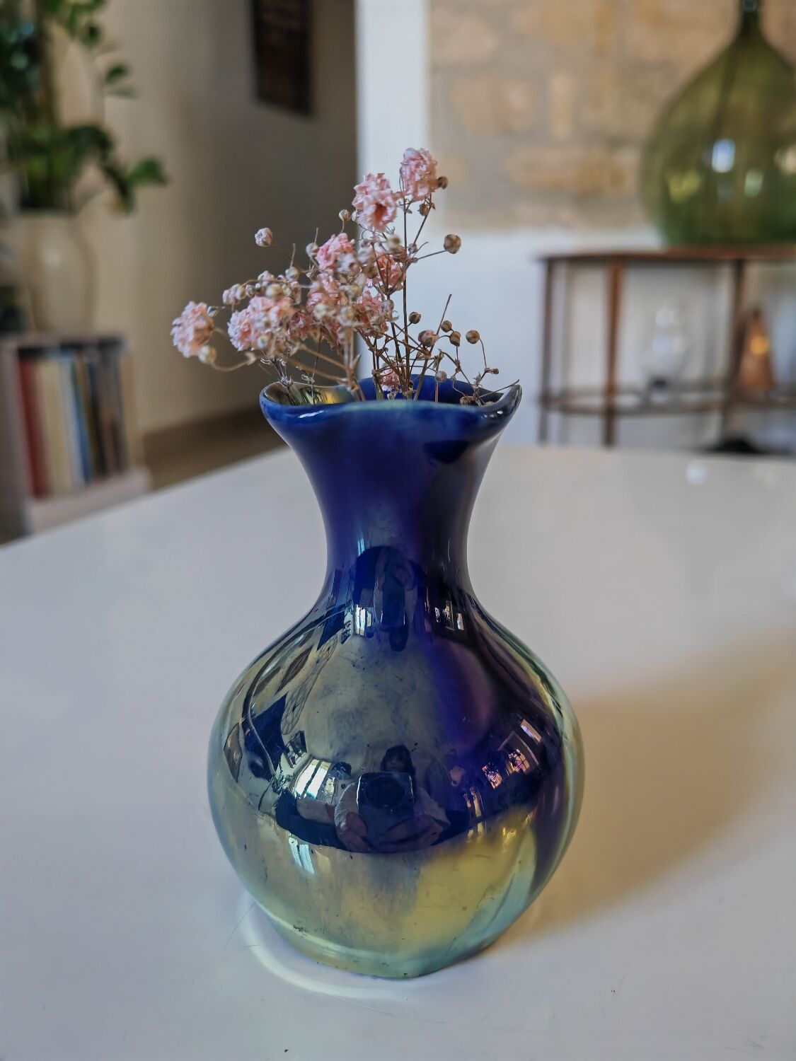 Vichy enamel vase