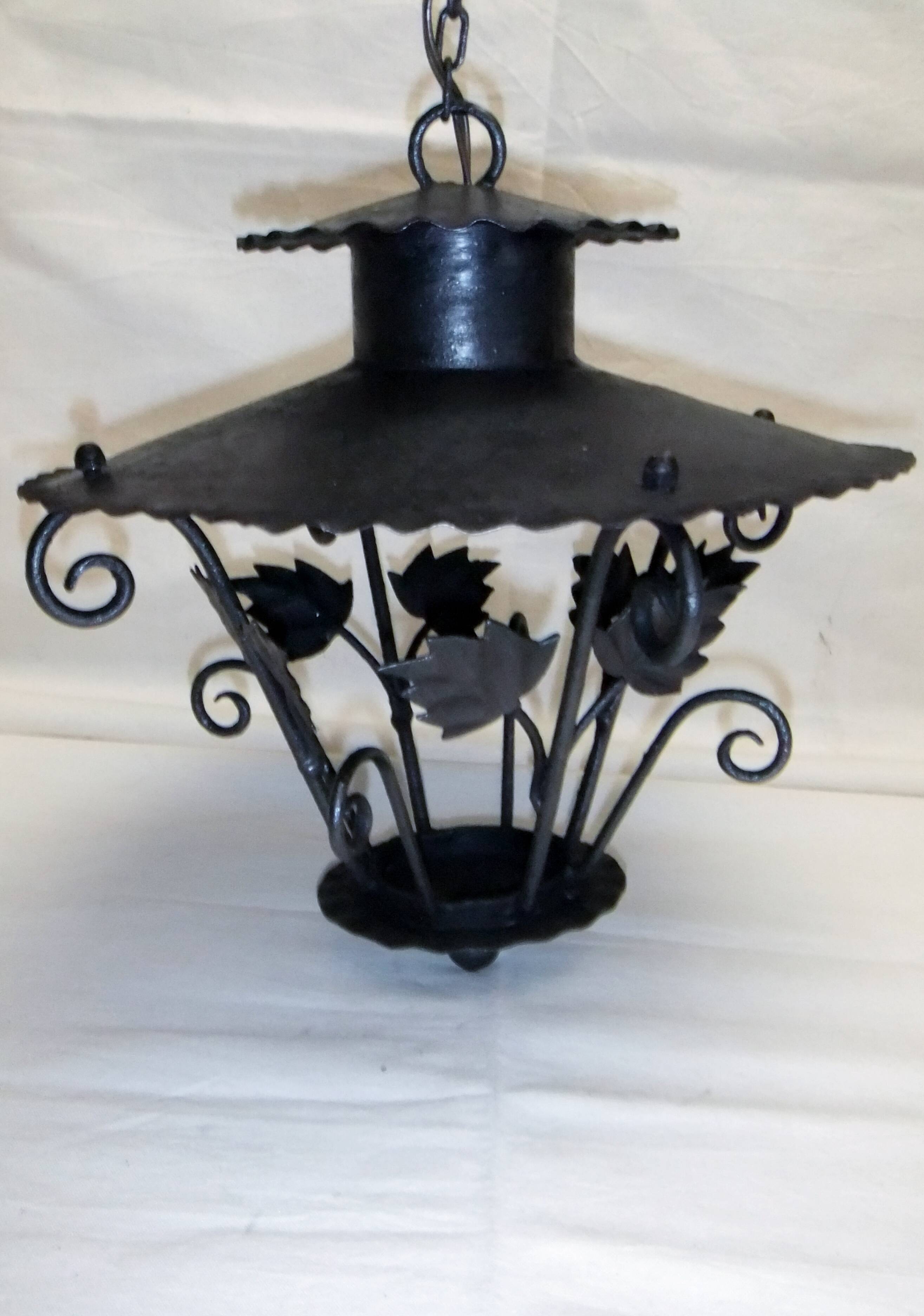 Vintage wrought iron pendant light
