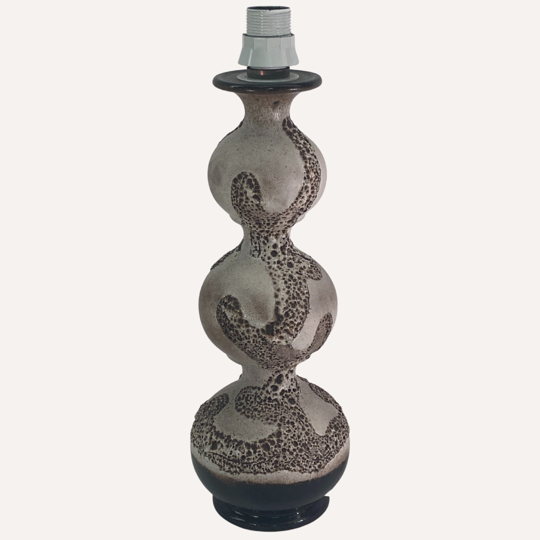 Free form bubbly wavy ceramic table lamp by Kaiser Leuchten, Germany 1960s
