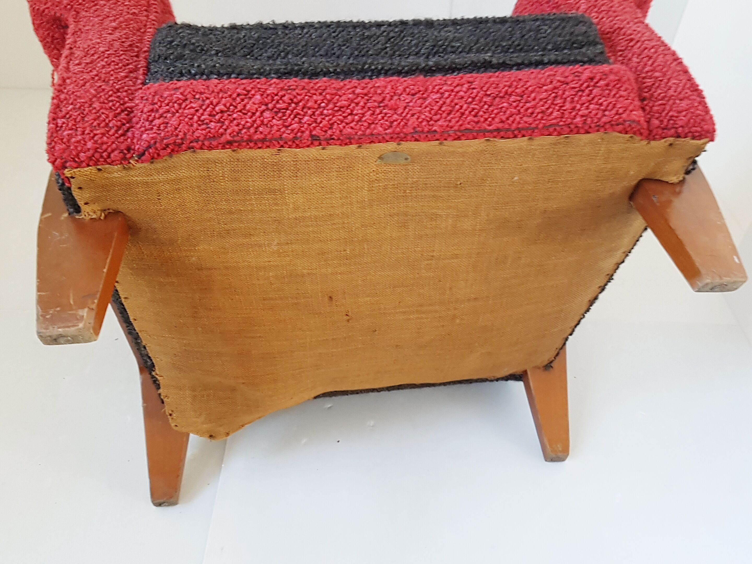 Fauteuil club en laine 1950