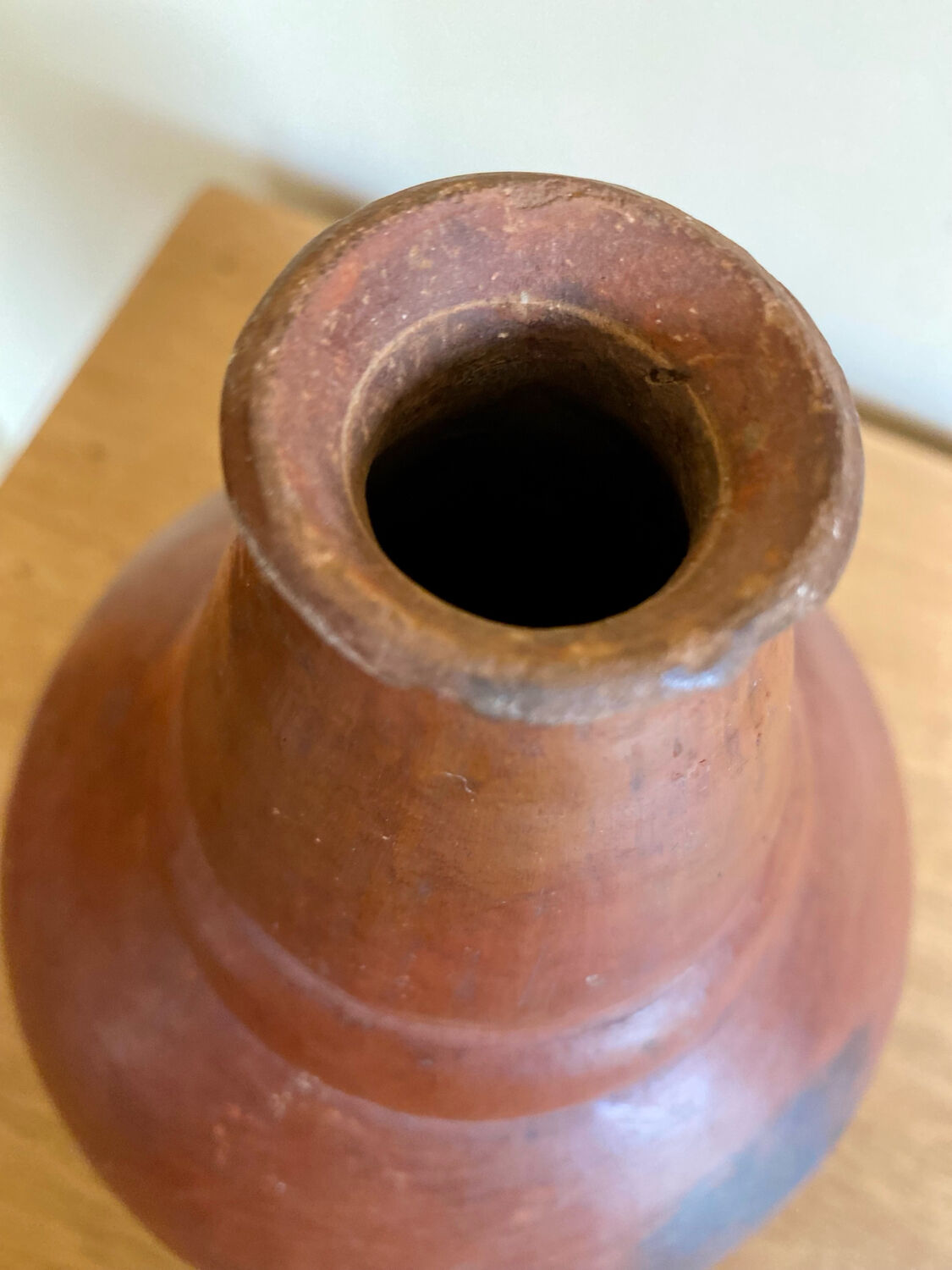Handmade terracotta sake bottle vase