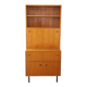 Bookcase cabinet vintage teak and metal storage secretary from the 60s