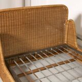 Vintage rattan sofa bed