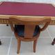 Antique desk with 2 drawers and burgundy faux leather top - Very good condition -