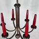 Mid-Century Modern six arms copper chandelier in Gio Ponti style. Italy 195