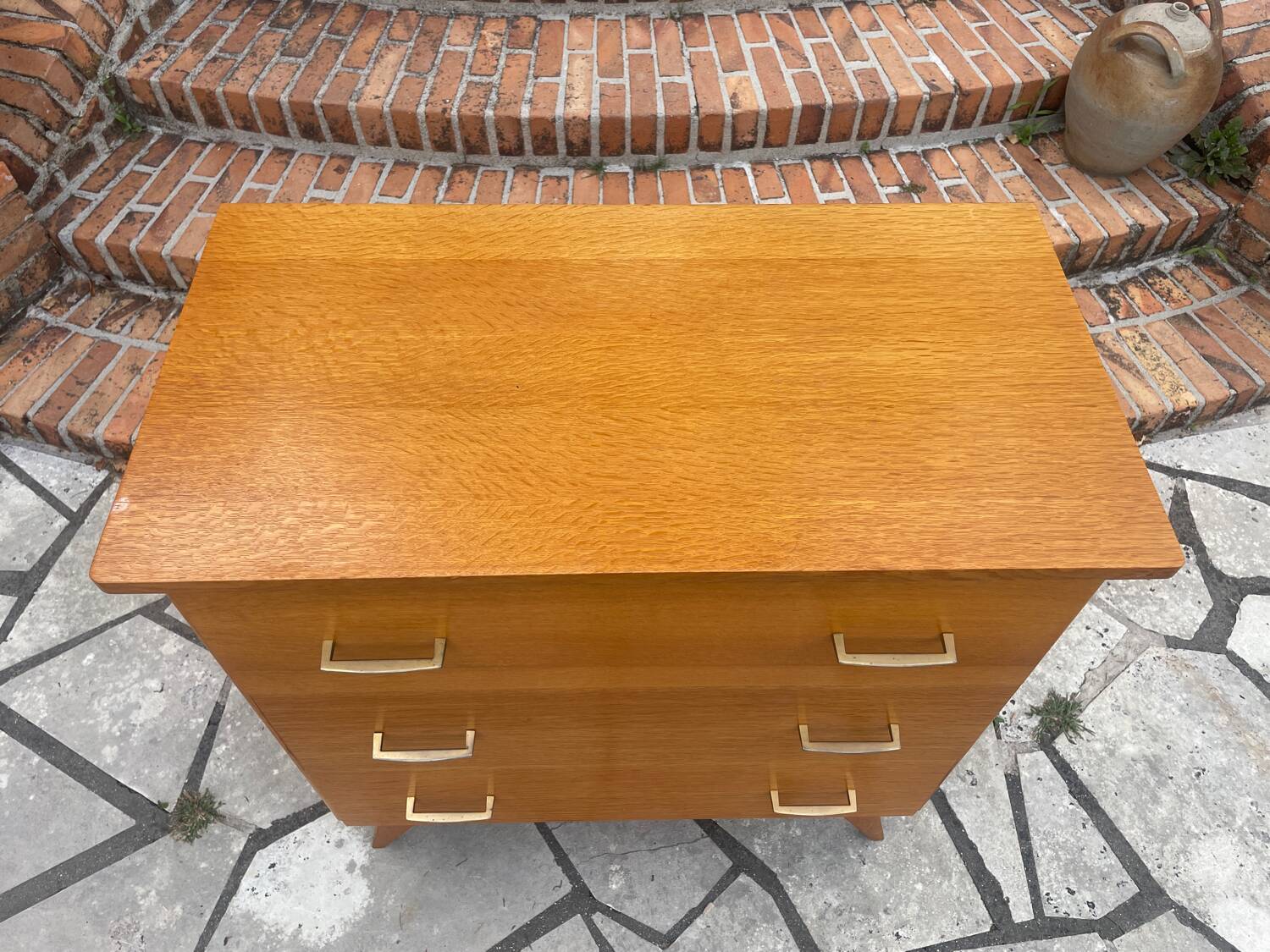 Vintage chest of drawers with compass feet
