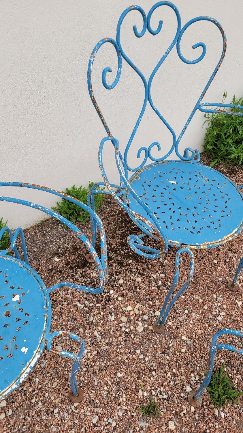 Old wrought iron garden furniture