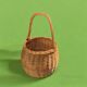 Vintage woven wicker round basket