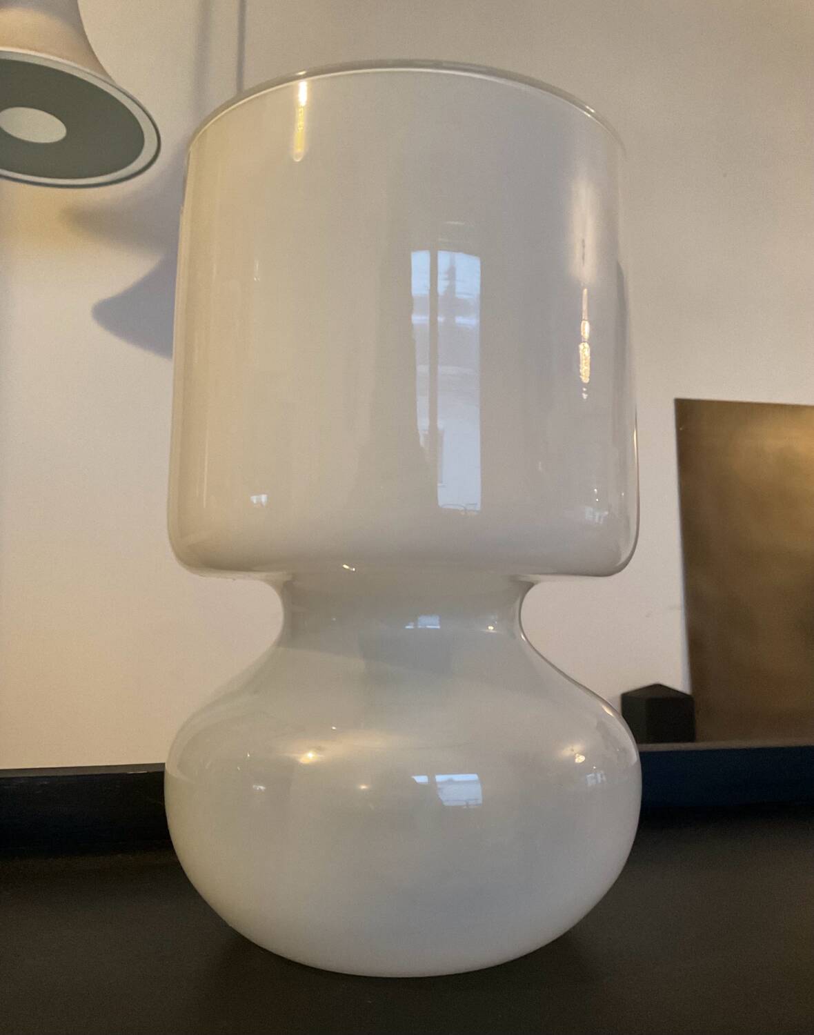 Vintage opaline mushroom lamp