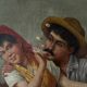 Old Italian painting oil on canvas couples unsigned