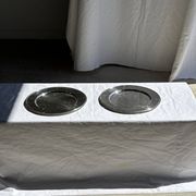 Round vintage silver-plated tray D30 H2