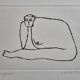 Meditative Figure in Aquatint on Lana Paper by Claude L'Hoste, 28 x 38 cm
