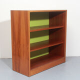 1960s bookcase with green back panel